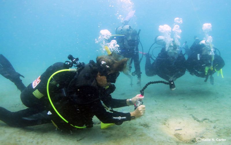 Taking underwater photos